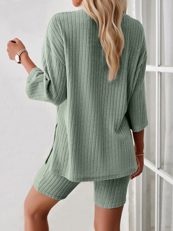 Women's casual round neck and mid-sleeve suit  kakaclo   