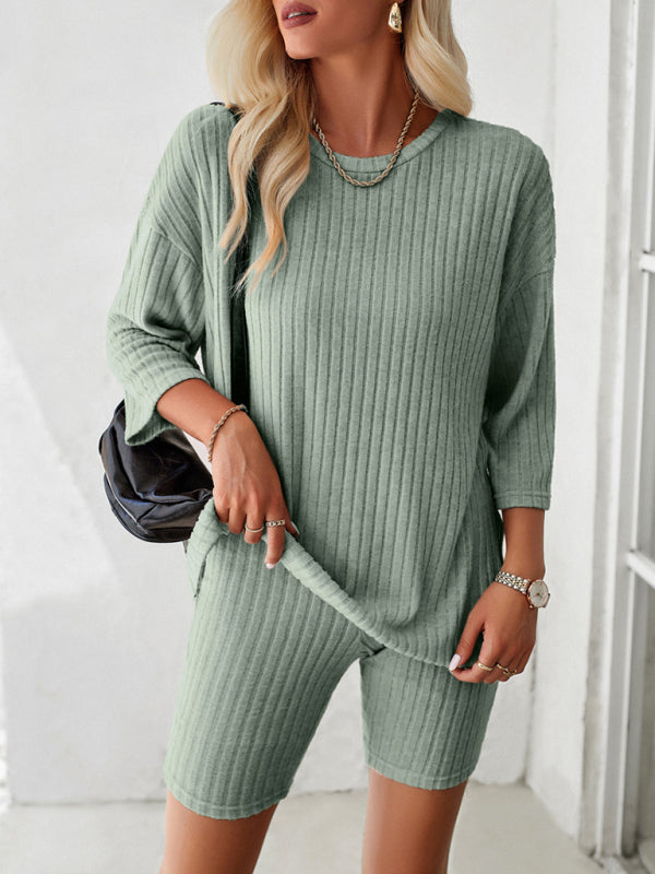 Women's casual round neck and mid-sleeve suit  kakaclo   