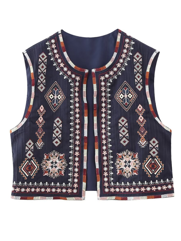 The Quilla Detailed Open Vest clothing kakaclo Champlain color XS 