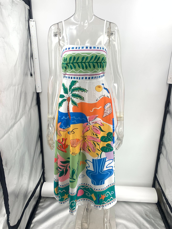 Women's Summer Print Sleeveless Swing Dress  kakaclo   