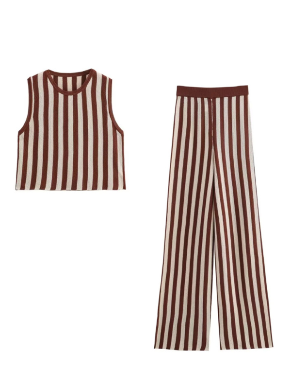 New women's fashion knitted striped sleeveless vest/trousers  kakaclo   