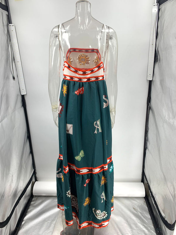 New Fashion Printed Swing Dress clothing kakaclo   