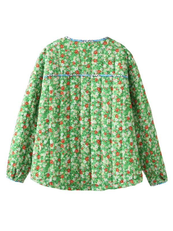 Floral Print Wrap Cotton Jacket  kakaclo   