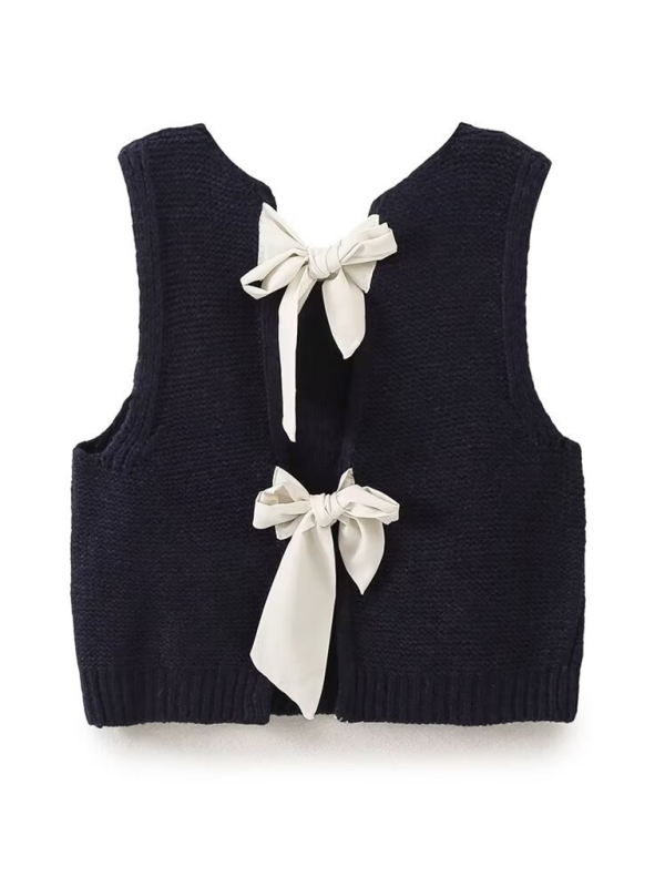 New Fashion Vest Bow Tie Sweater Vest  kakaclo Black S 