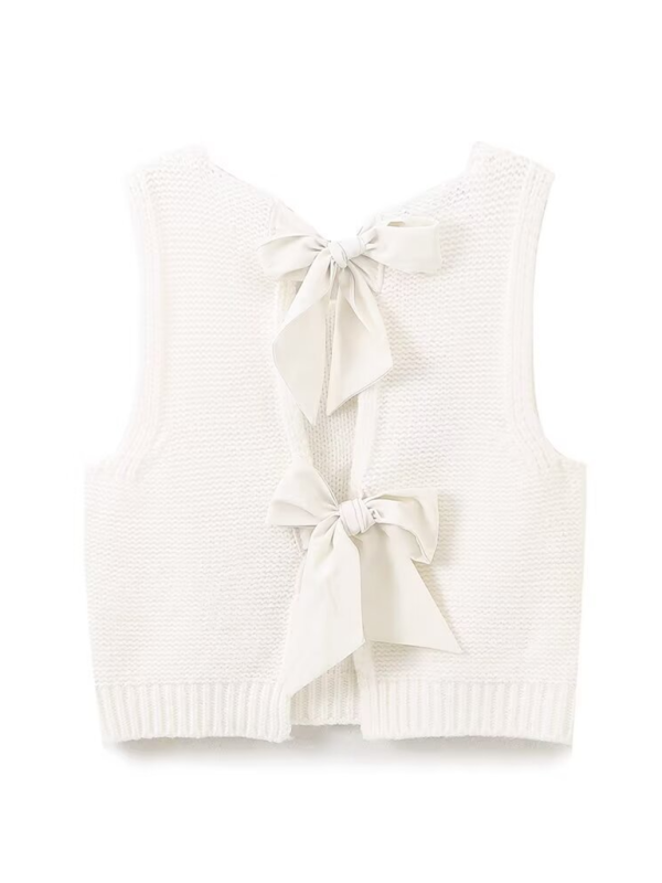 New Fashion Vest Bow Tie Sweater Vest  kakaclo White S 