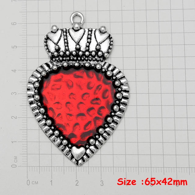 Red Heart Silver Pendant pendants Shopella