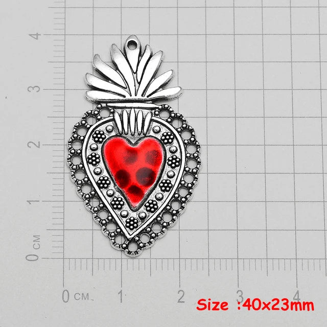 Ornate Decorative Red Heart Pendant pendants Shopella   