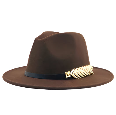 Classic Fedora with Metal Feather accessories Shopella   