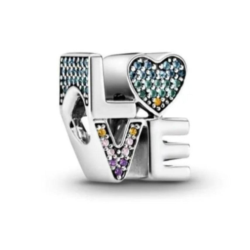 The Colourful Cubic Stone Love Charm charms & Pendants shopella