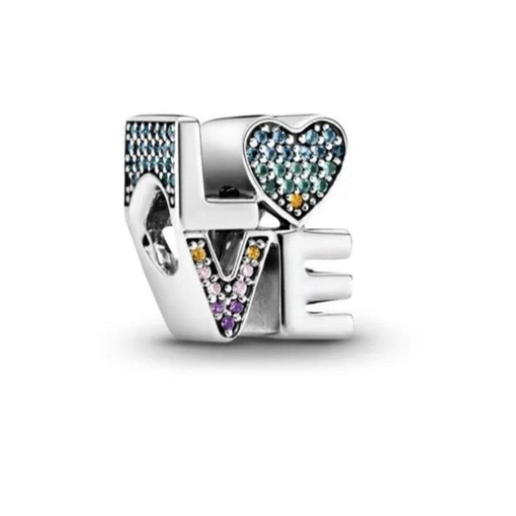 The Colourful Cubic Stone Love Charm charms & Pendants shopella