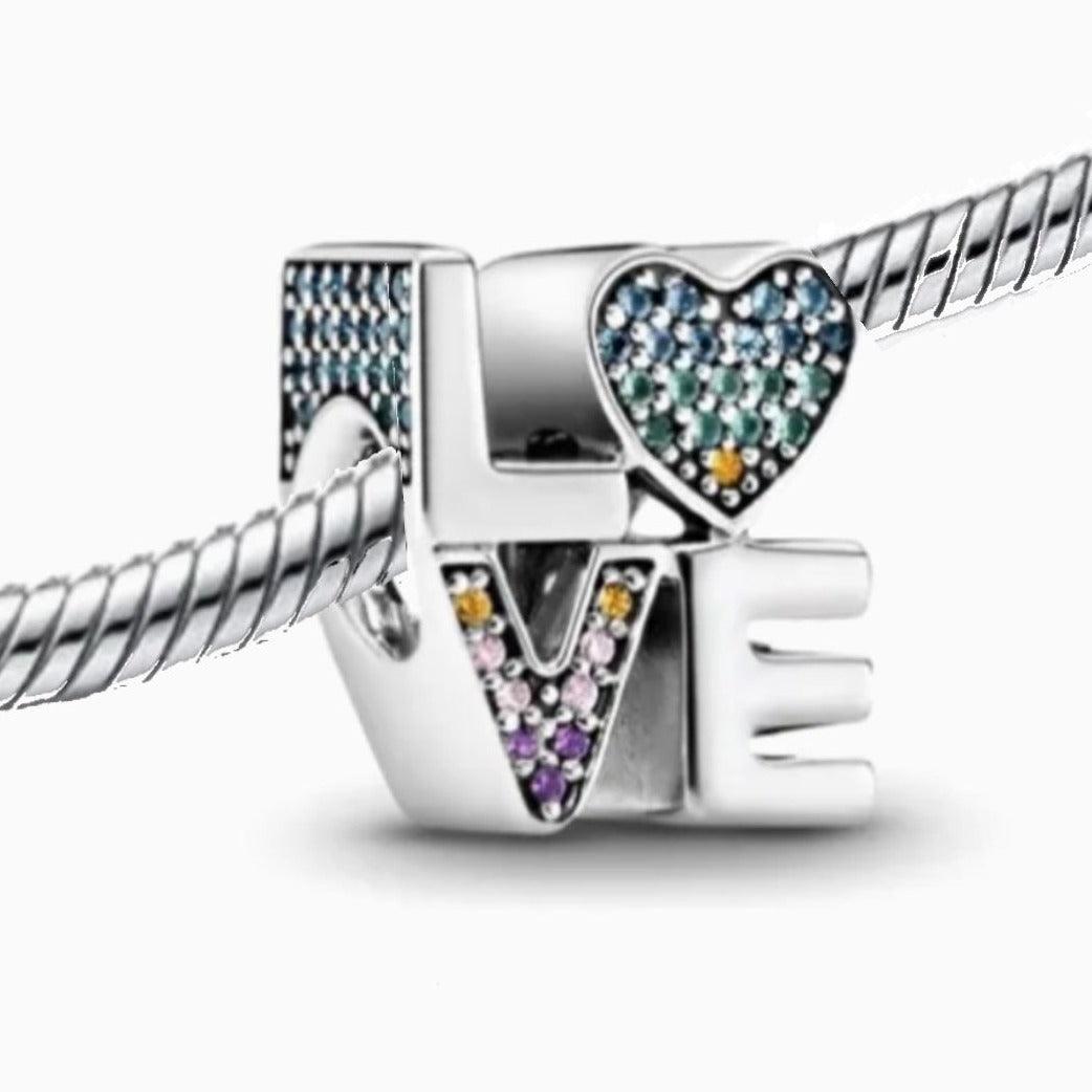 The Colourful Cubic Stone Love Charm charms & Pendants shopella