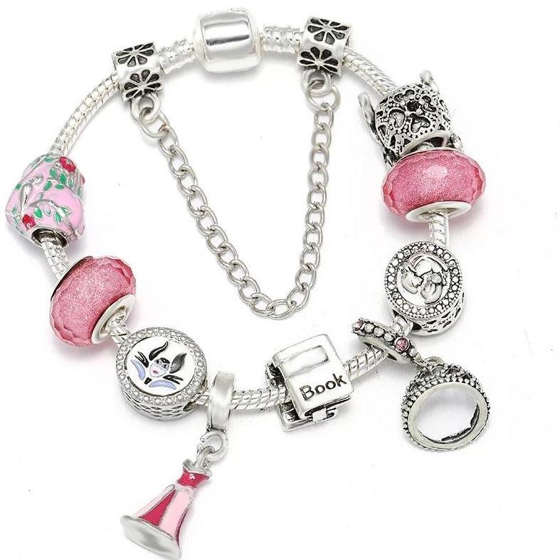 Pink Cinderella Kids Charm Bracelet kids bracelets shopella 16cm